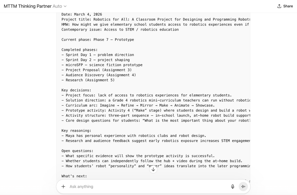 Working With Your MTTM AI Thinking Partner